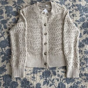 LOFT Beige Knit Cardigan